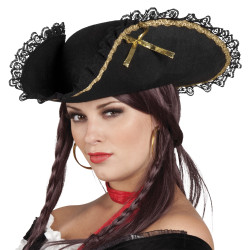 Klobouk pirátka černý